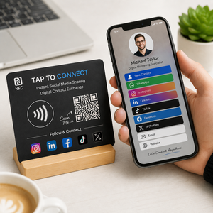 Carte de visite intelligente NFC réinscriptible avec impression de logo pour le partage de profil en un clic et l'engagement client - Product Image 1