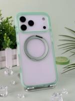 360 °   Coque de téléphone magnétique antichoc transparente mate avec support rotatif en métal pour iPhone 18 17 16 15 14 13 12 Pro Max