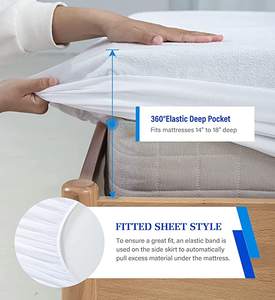 Vente en gros Couvre-lit lavable Couvre-<span class=keywords><strong>matelas</strong></span> King Size Blanc Protège-<span class=keywords><strong>matelas</strong></span> étanche pour adultes - Product Image 3