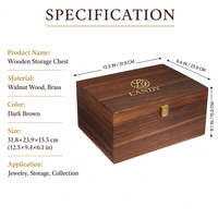 Boîte en bois avec couvercle à charnières, élégante boîte à souvenirs en bois d'acacia avec fermoir métallique fiable pour boutique professionnelle