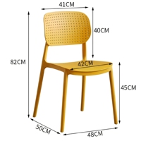 Chaise en plastique moulé monobloc, facile à nettoyer, durable, imperméable, sans joint, pour la cuisine, usage quotidien, style minimaliste contemporain