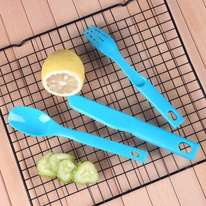 Taşınabilir 3 adet çevre dostu yemek seti plastik bıçak çatal kaşık kamp çatal seyahat çatal bıçak takımı takım için - Product Image 4