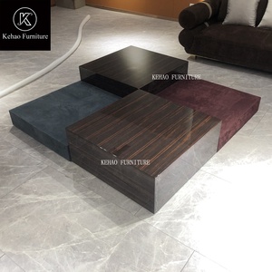 <span class=keywords><strong>Table</strong></span> basse en cuir italien sur mesure pour villa, ensemble <span class=keywords><strong>de</strong></span> tables basses modernes, rembourrées en placage, peinture brillante, <span class=keywords><strong>table</strong></span> basse en bois - Product Image 2