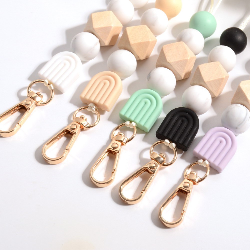 Wholesale Anti-Lost Spring Rope Keychain Plastic and Silicone Telephone Cable Keychain with Keychain Image 4