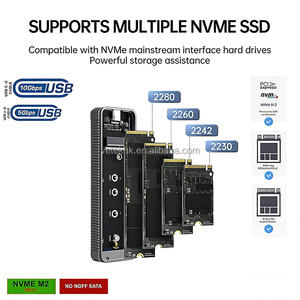 Carcasa para SSD NVMe M2 con Pantalla LCD, Aleación de Aluminio y Material ABS, USB C-C/C-A, Chipset REALTEK RTL9210 - Product Image 3