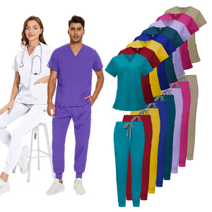 Uniformes Médicos de Excelente Calidad en Tela Elástica Unisex para Hombres y Mujeres en Color Caqui, Blanco, Rojo, Rosa y Azul, Conjuntos de Uniformes para Spa - Product Image 2