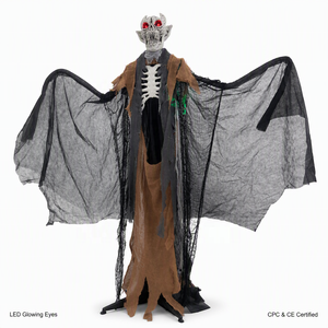 Décoration d'Halloween démoniaque en forme de chauve-souris sur pied avec yeux LED rouges lumineux, robe déchirée, alimentée par piles, pour maison, jardin, cour, maison hantée - Product Image 6