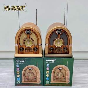 Radio NS-7061BT Inalámbrica Recargable FM <span class=keywords><strong>AM</strong></span> SW de 3 Bandas, Altavoz BT, Altavoz de Madera Vintage, Reproductor Retro - Product Image 2