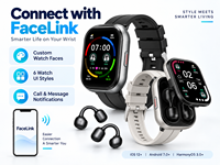 Jam Tangan Pintar D12 2 in 1 dengan Earbud TWS Clip, Layar Sentuh TFT 2,01 Inci, Bluetooth 5.3, Monitor Detak Jantung dan Tidur