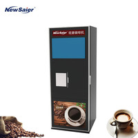 Máquina Expendedora de Café de Autoservicio NewSaier con Pantalla Táctil Capacitiva de 21.5 Pulgadas, Función de Autolimpieza con Monedas, Monitoreo Remoto y Compresor