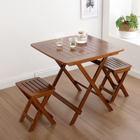 Fabrication personnalisée d'assiettes en bambou de haute qualité, coins arrondis modernes pliants de luxe marron carré ensemble de table à manger bureau stable