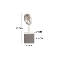 Présentoir à bijoux en forme d'oreille, modèle d'oreille humaine en silicone, support de présentation de boucles d'oreilles avec base en plâtre