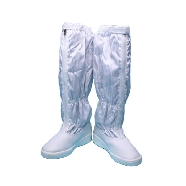 PU Anti-static boot white stripe antistatic cloth shoes work cleanroom boots For clean laboratory esd boots good quality