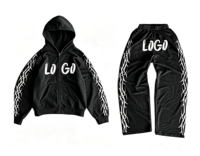 Nouveau Sweat-shirt Homme Hiver 2026 Décontracté Personnalisé avec Logo Imprimé en Relief, Motif Graphique Thermocollé, Coupe Oversize, Effet Délavé Acide, Lourd, à Capuche Zippée