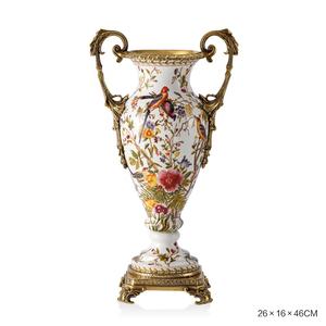 Avrupa Vintage bakır porselen ev dekor antika çiçek ve kuş desen serisi lüks yatak odası ev dekorasyon süs - Product Image 5