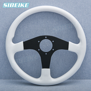 Sibeike 14 pouces <span class=keywords><strong>Volant</strong></span> universel de rechange ABS Blanc Sports Racing <span class=keywords><strong>Tuning</strong></span> <span class=keywords><strong>Volant</strong></span> - Product Image 2