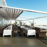 Pergola motorisée rétractable pour terrasse extérieure, protection solaire en gros