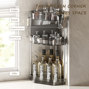 Étagère d'angle triangulaire multi-usages à plusieurs niveaux, gain <span class=keywords><strong>de</strong></span> place, étanche, pour <span class=keywords><strong>cuisine</strong></span> et salle <span class=keywords><strong>de</strong></span> bain - Product Image 1