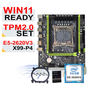 ชุด Win11 C612 X99-P4ใหม่พร้อม Tpm2.0 UEFI บูตปลอดภัยเมนบอร์ด MATX DDR4แรม <span class=keywords><strong>Intel</strong></span> Xeon E5ชุดเมนบอร์ด X99คอมโบ2620 V3 - Product Image 1