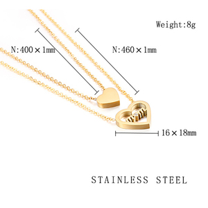Collana per <span class=keywords><strong>la</strong></span> Festa della <span class=keywords><strong>Mamma</strong></span> in Acciaio Inossidabile con Ciondolo a Cuore Stratificato Placcato Oro, Regalo per <span class=keywords><strong>la</strong></span> Festa della <span class=keywords><strong>Mamma</strong></span> - Product Image 4