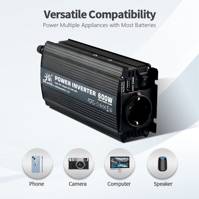 【大好評！！】サイズ600W 600Wピーク1200Wパワーインバーター12V DC 110V ACコンバーター純正正弦波ソーラー