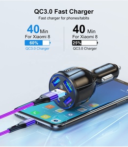 Adaptador de carga rápida QC3.0 <span class=keywords><strong>para</strong></span> coche, cargador de teléfono inteligente con luz, 5 puertos USB, 15A - Product Image 4