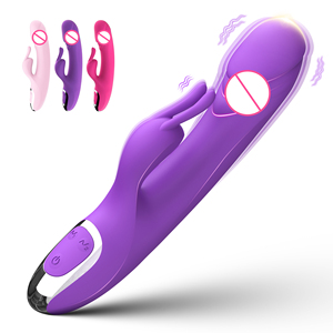 هزاز على شكل أرنب لتحفيز نقطة G والبظر، قضيب اهتزازي مزدوج المحرك من السيليكون، مقاوم للماء وقابل لإعادة الشحن، لعبة جنسية للنساء - Product Image 1