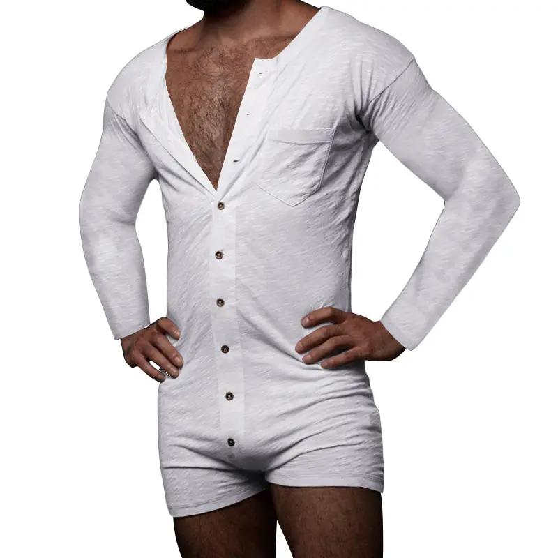 En gros Solide Sexy Onesie Hommes Vêtements Combinaison Vêtements De Nuit Pyjamas Pour Hommes