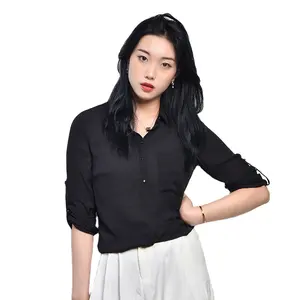 Wholesale fashion stock clearance ladies army blue casual shirts with lace shoulder women blouse overstock liquidation surplus