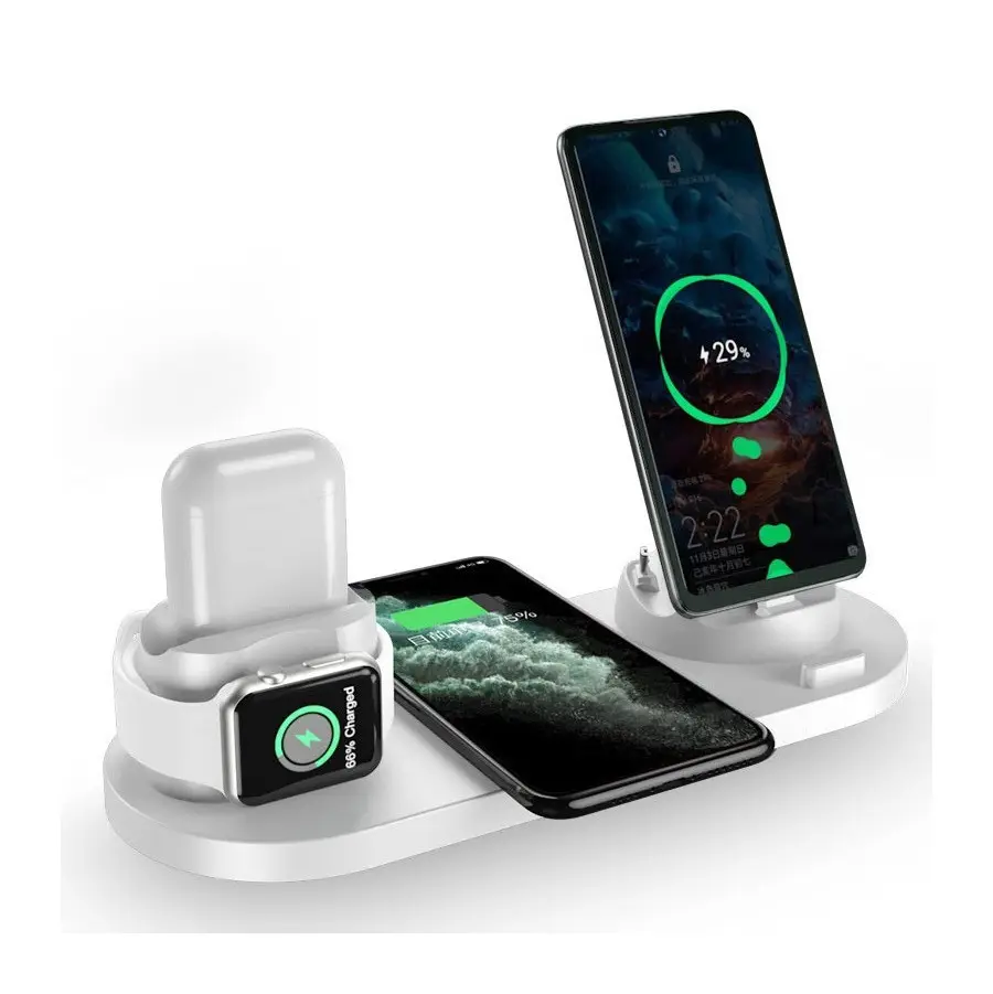 2023 Aliba ba trend new 6 in 1 wireless charger, Qi 15W Magnetic Wireless Charger for Iphone