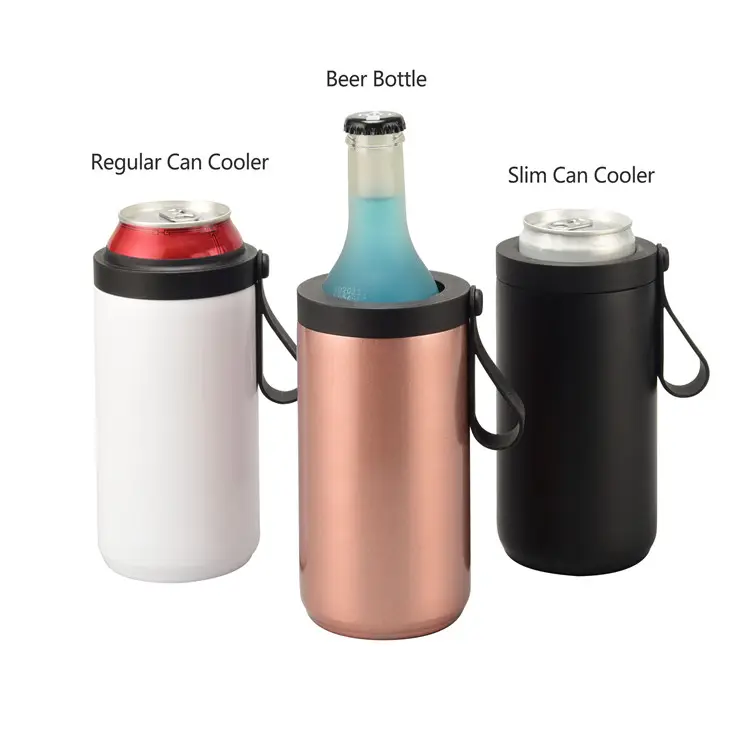 Wholesale Blanks Stainless Steel Skinny Sublimation Can Cooler 12oz Insulated Slim Beer Can Tall Coolers
