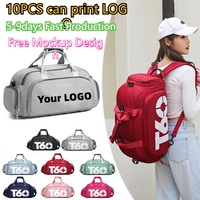 10 Sacs de Sport Personnalisés, Grand Sac de Voyage Multifonctionnel Oxford Imperméable avec Compartiment à Chaussures