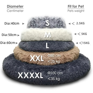 Warm Cat Kennel Plush Pad Solid Pattern All-season Pet Kennel Winter Cat <strong>Dog</strong> <strong>Bed</strong> Faux Fur Material Deep Sleep - Product Image 1