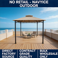 Gazebo à double niveau, taille personnalisée, structure en acier 48 mm, toit anti-UV, vente en gros, commande par conteneur, directement de l'usine