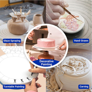 Plateau Tournant Robuste pour <span class=keywords><strong>Poterie</strong></span>, Roue de Façonnage, Outil Céramique Rotatif pour la Décoration de Gâteaux et le Modélisme - Product Image 6