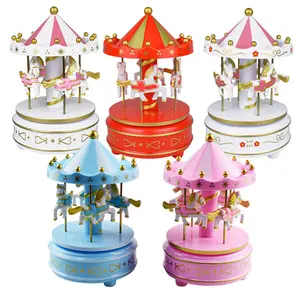 Merry-go-round Caixa De Música Crianças Brinquedos Criativos Caixa De Música Bolo Enfeites De Natal Decoração Presente De Aniversário Caixa De Música