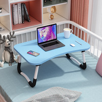 Bureau d'Ordinateur Pliant Noir, Table d'Étude pour Ordinateur Portable et Lit