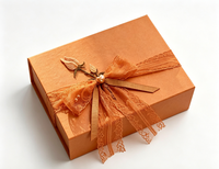 Boîte cadeau élégante en papier texturé avec fermeture magnétique en dentelle, emballage de luxe, décoration florale, étui pour foulard, bijoux