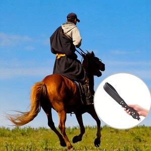 Fouet d'entraînement équestre en cuir PU noir couleur café pour l'équitation et les fournitures d'entraînement des animaux de compagnie - Product Image 3
