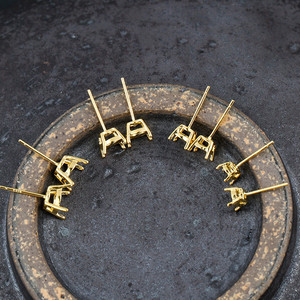 Diy 4 Mét 5 Mét 6 Mét 7 Mét 925 Sterling <span class=keywords><strong>Silver</strong></span> Bốn Móng Vuốt <span class=keywords><strong>Bezel</strong></span> Bông Tai Bài Ear Stud Blanks Thiết Lập Trang Sức Phát Hiện - Product Image 3