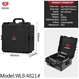 Étui de protection pour <span class=keywords><strong>appareil</strong></span> photo rigide imperméable en plastique, <span class=keywords><strong>valise</strong></span> solide et durable, boîte à outils, accessoire, étui de transport avec mousse - Product Image 2