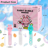 Lot de 24 mini-bâtonnets magiques à bulles Lapin, en gros, pour fêtes de Pâques, cadeaux pour enfants garçons et filles