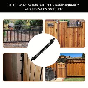 RHETECH Charnière automatique en acier au carbone à fermeture automatique Kit de fermeture de porte à ressort haute dureté Finition noire Extérieur Chambre Garage - Product Image 6