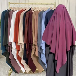 2023 baru 15 warna tradisional jilbab khimar doa tradisional muslim pakaian sifon hijab sederhana lapisan tunggal khimar