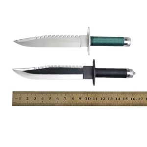 Cuchillo de supervivencia y caza Ram <span class=keywords><strong>bo</strong></span> Outdoor de acero inoxidable con hoja fija y funda de cuero para camping y aventura. - Product Image 6