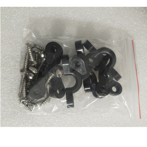 Clips de crochet de bateau en plastique noir WDTLSG30 avec vis, ajustement universel pour accessoires de kayak et de canoë - Product Image 1