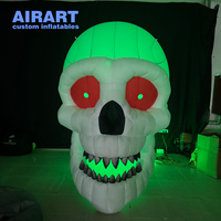 Crâne gonflable géant à mâchoires creuses, accessoire d'horreur pour Halloween, idéal pour les parcs à thème, les zones effrayantes, les bars et les décorations de fête.