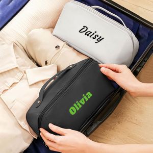 Personalized Travel Makeup Bag, Customized Large Capacity Cosmetic Bag, PU Leather Toiletry Bag for Women, Bridesmaid <b>Gifts</b> - Product Image 6