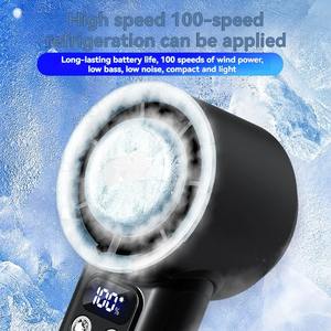Handheld Semiconductor Portable Small Fan with 100 Levels of Refrigeration USB Charging Practical and Rope 2400mAh Battery - Product Image 4