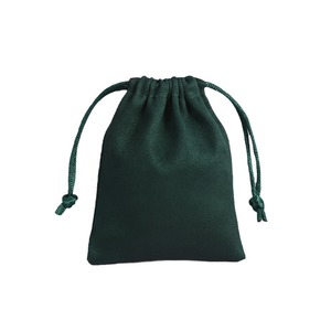 Dark Green Velvet <b>Drawstring</b> <b>Pouches</b> Rectangular Jewelry Storage Bags For Rings Mobile Phones Gift Packaging Suede Flat Bottom - Product Image 5